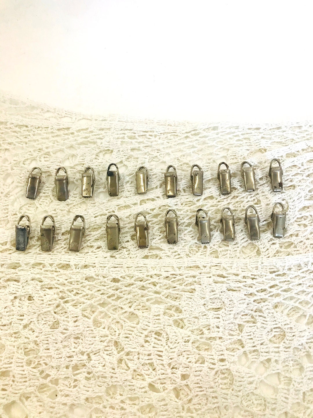 20 Small Vintage Curtain Clips Curtain Ring Set Curtain Rings Clips Curtain Hooks Clothespins