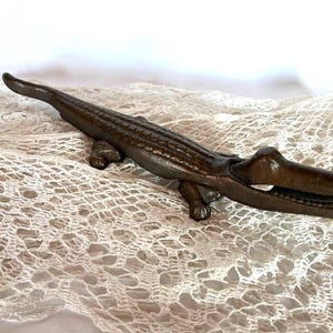 Crocodile antique metal walnut Vintage nutcracker Nut cracker  Metal collector nutcracker Kitchen decoration Old nutcracker Crocodile cracke