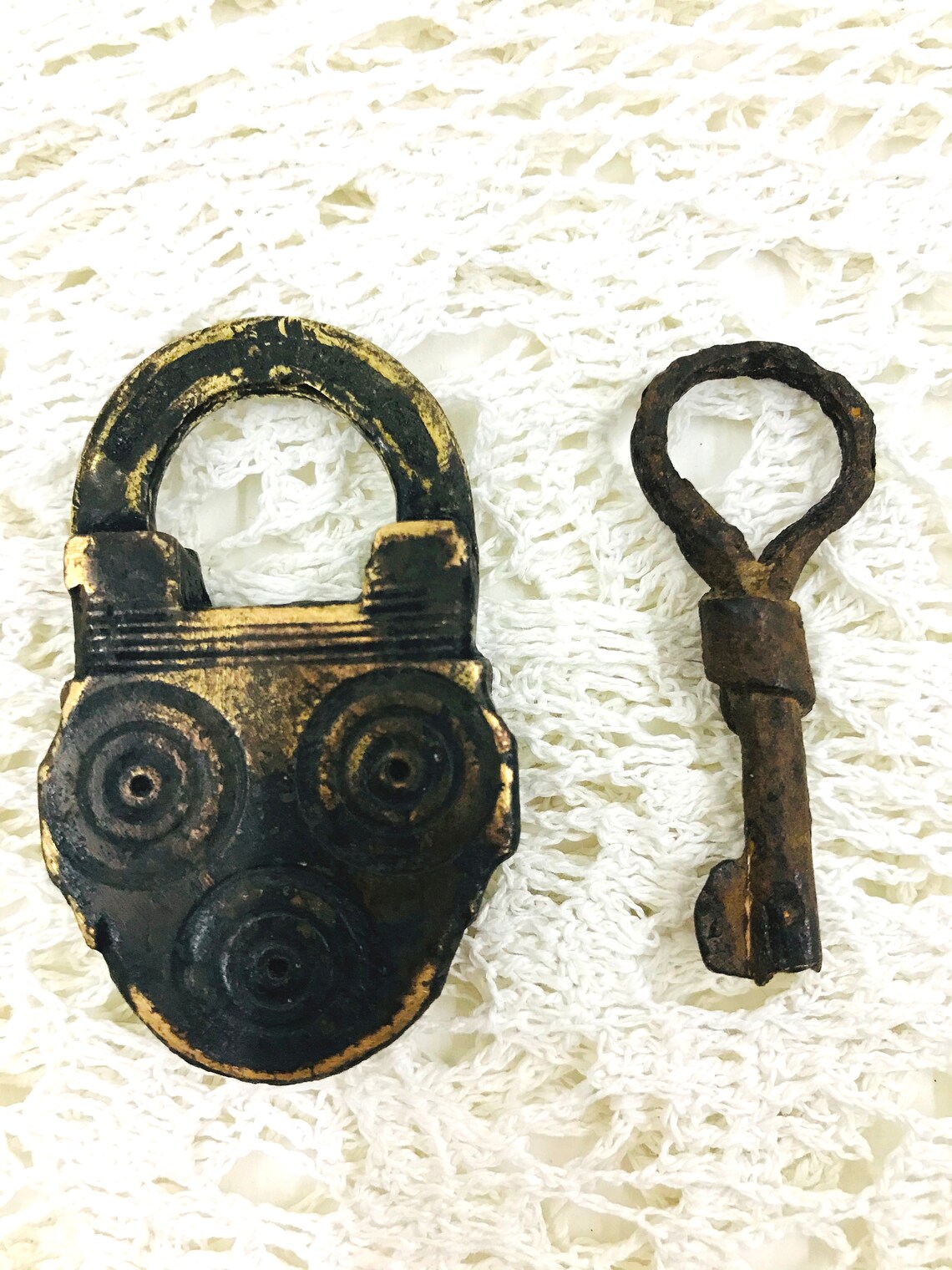 Decorative padlock and key to the door Old padlock Vintage Etsy