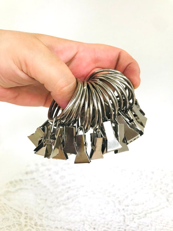 21 Vintage Small Curtain Clips Ring Set Rings 21 Vintage Small Curtain Clips, Curtain Hooks With Clips