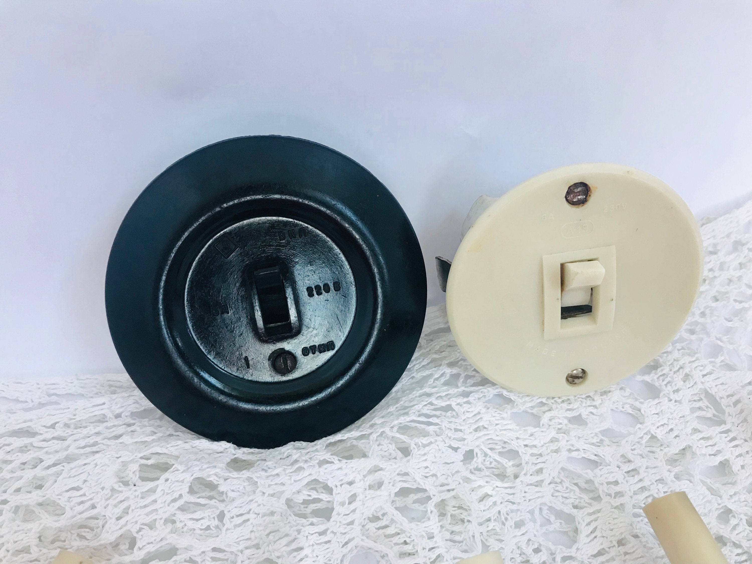 Vintage Electrical Equipment Sockets and Switches Black Switch Etsy