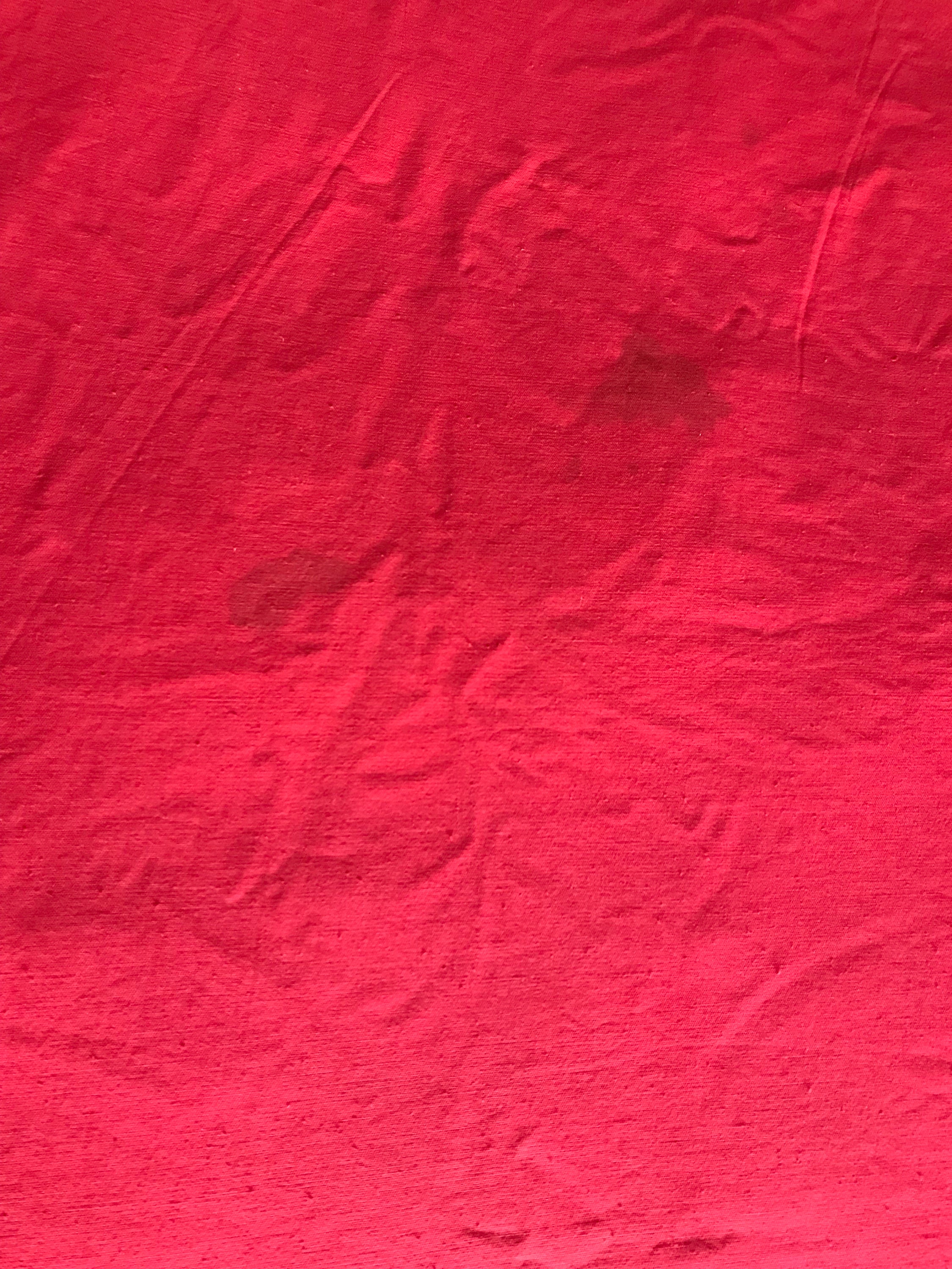Vintage red velvet tablecloth with fringe Plush cover table | Etsy