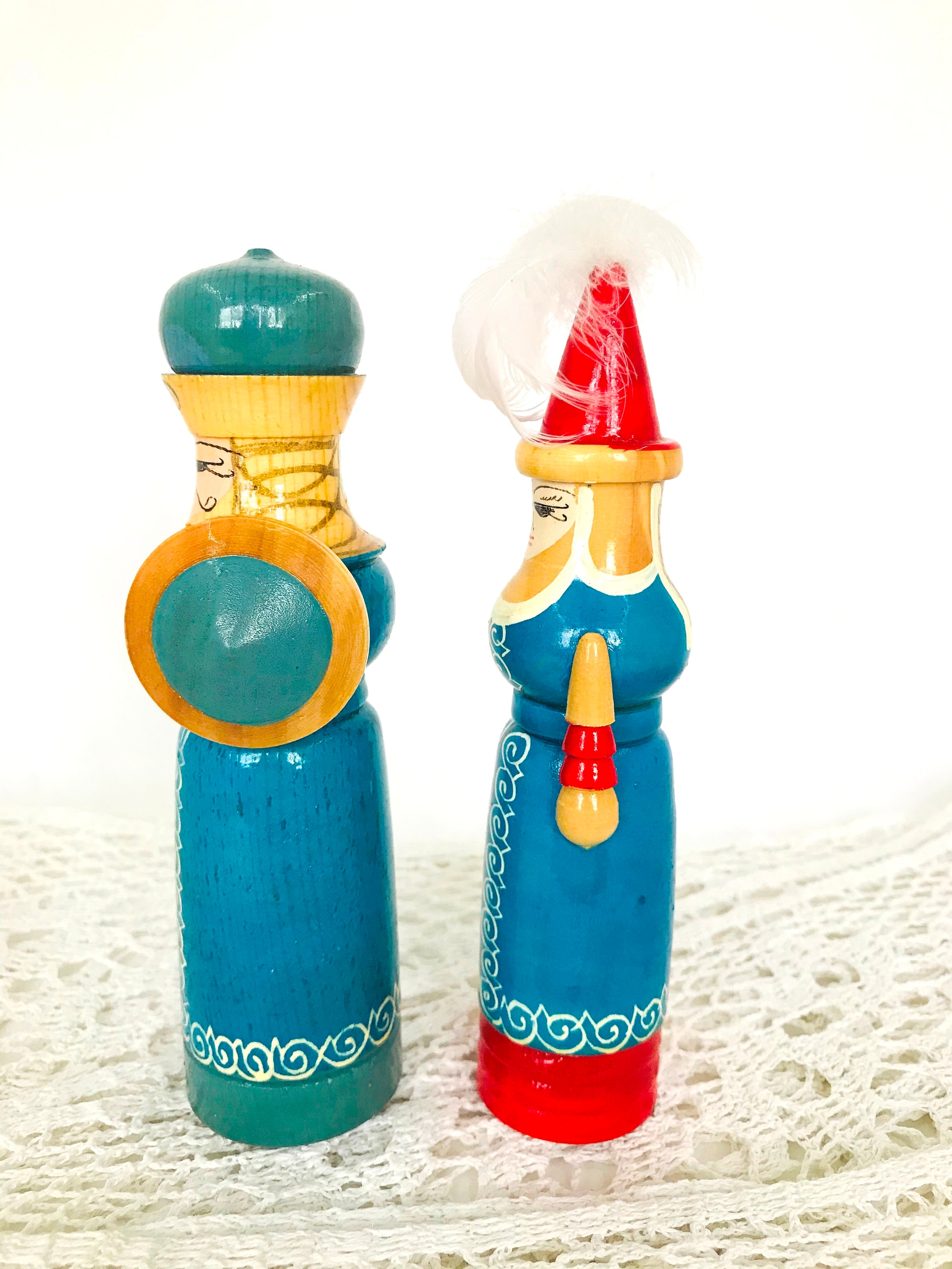 Vintage Wooden Figurine Folk Art Hand Painted Hand Carved Doll Etsy