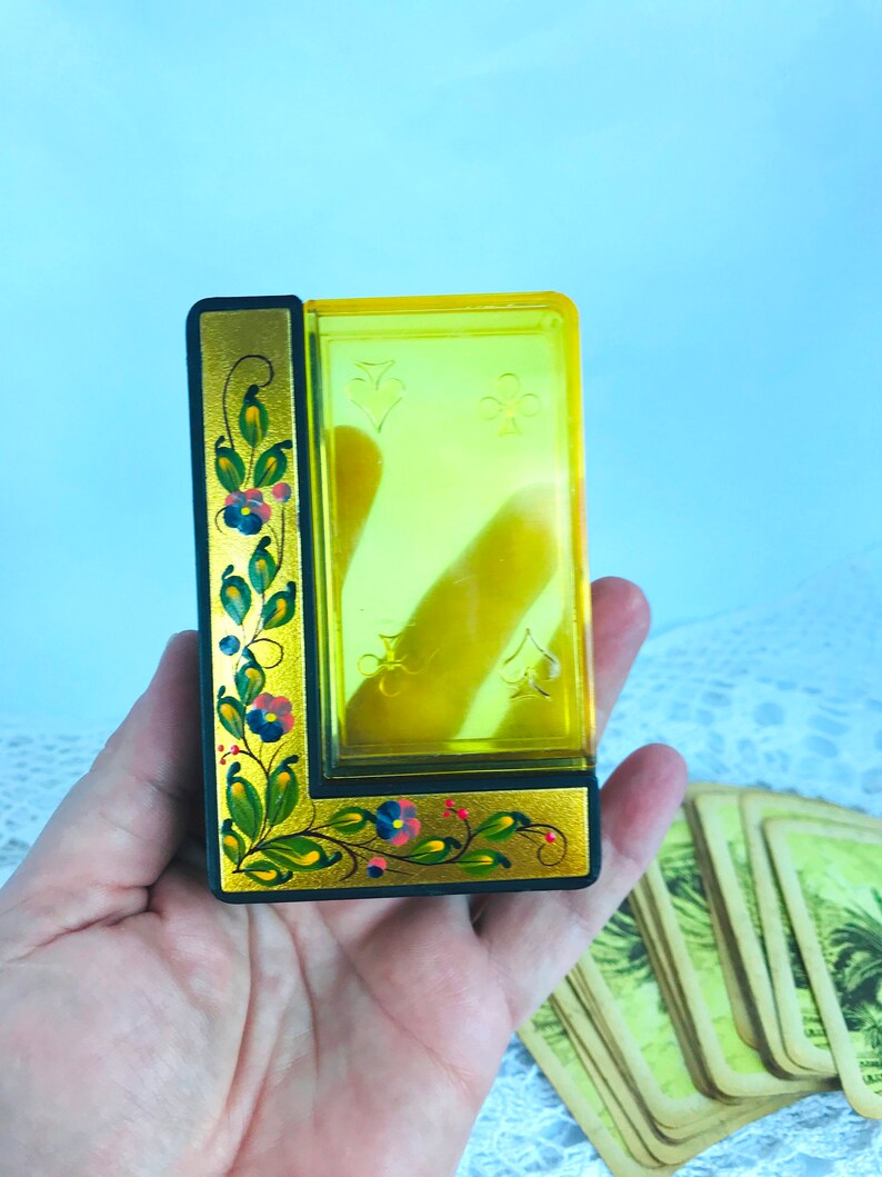Vintage Playing Cards Plastic Case Playing Card Box Cover for Etsy