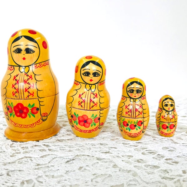 Matryoshka babushka russe Poupée gigogne en bois Poupées gigognes 5 pcs Babouchka en bois Matryoshka poupée 5 poupées en 1