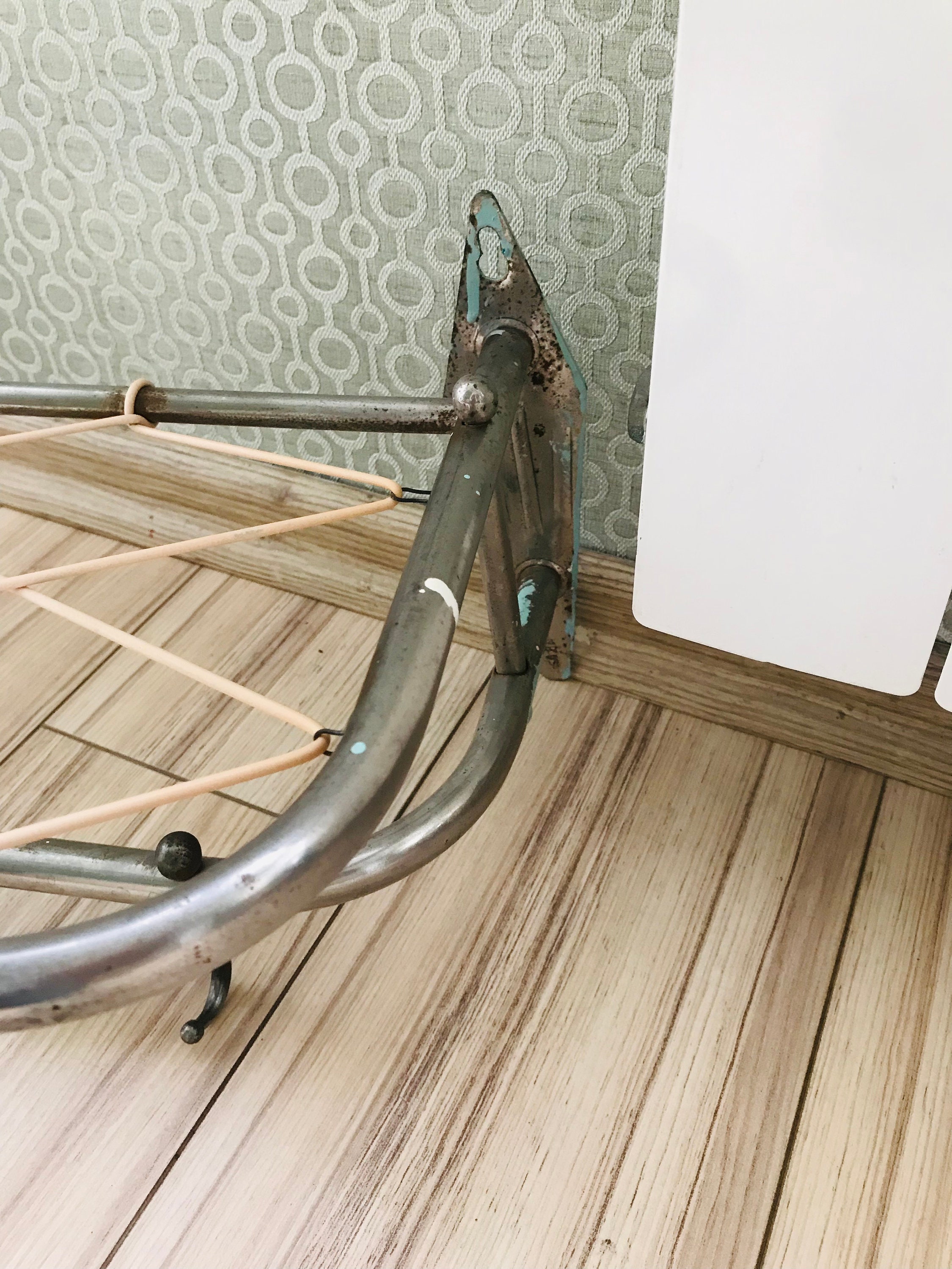 Vintage Metal Shelf With Hooks Gray Vintage Metal Two Tier Etsy