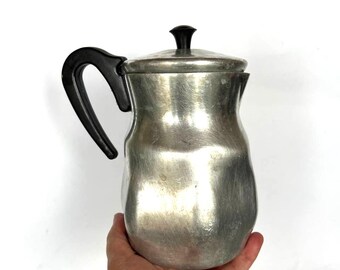 ヴィンテージアルミキャンプ用コーヒーパーコレーター：レトロな農家風