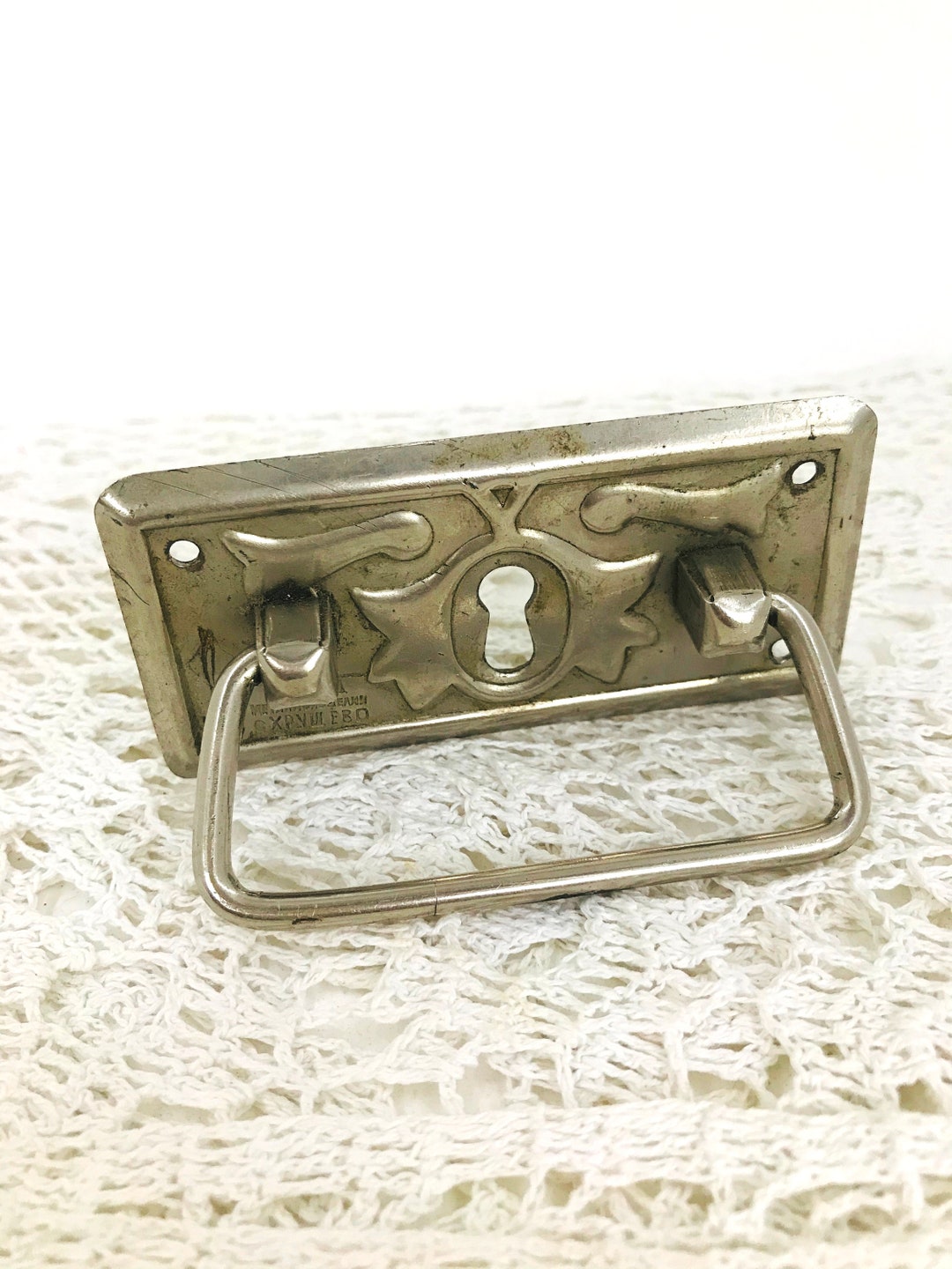 Vintage Drawer Handle Metal Shabby Commode Bureau Handle Etsy