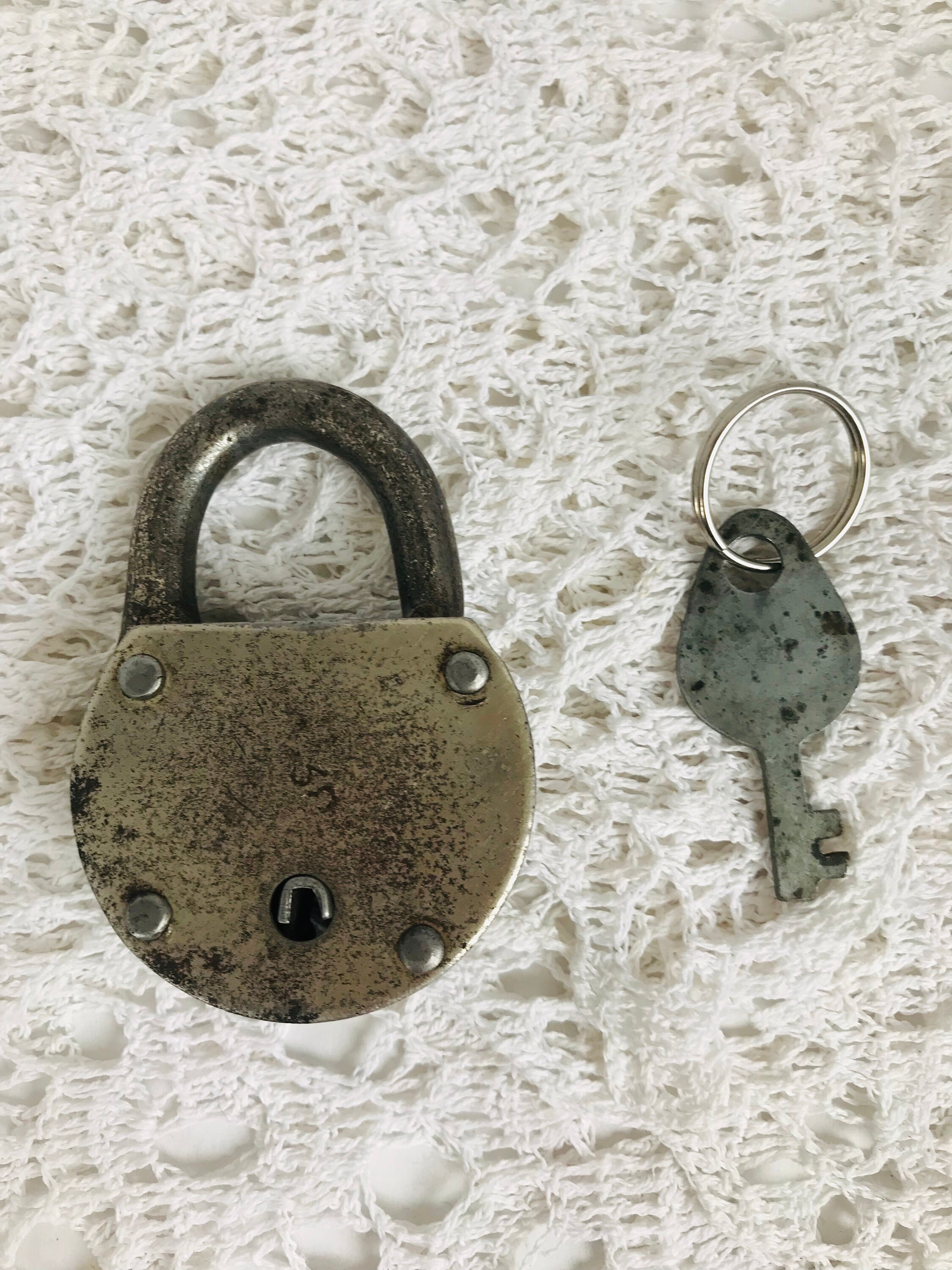 Vintage Functional Padlock and Key to Door Decorative Padlock Etsy