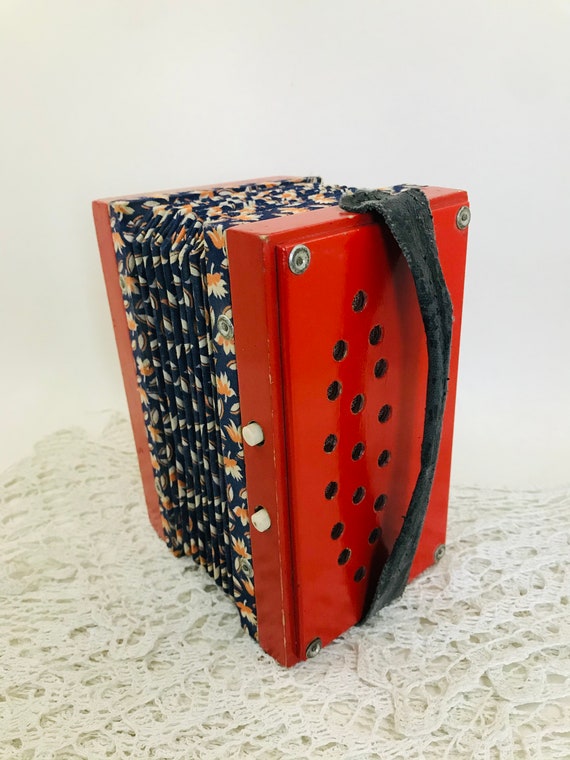 Vintage Decorative Musical Instrument Small Accordion Harmonic