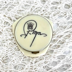 Vintage koffer poeder compact Kunststof compact spiegel Make-Up Zakdoos met spiegel Poeder compact Riga Spiegel compact accessoires Poederdoos