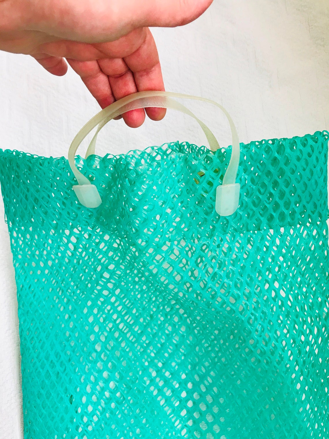 Vintage Green Plastic Mesh Bag Shopping Bag Tote Bag Summer Etsy