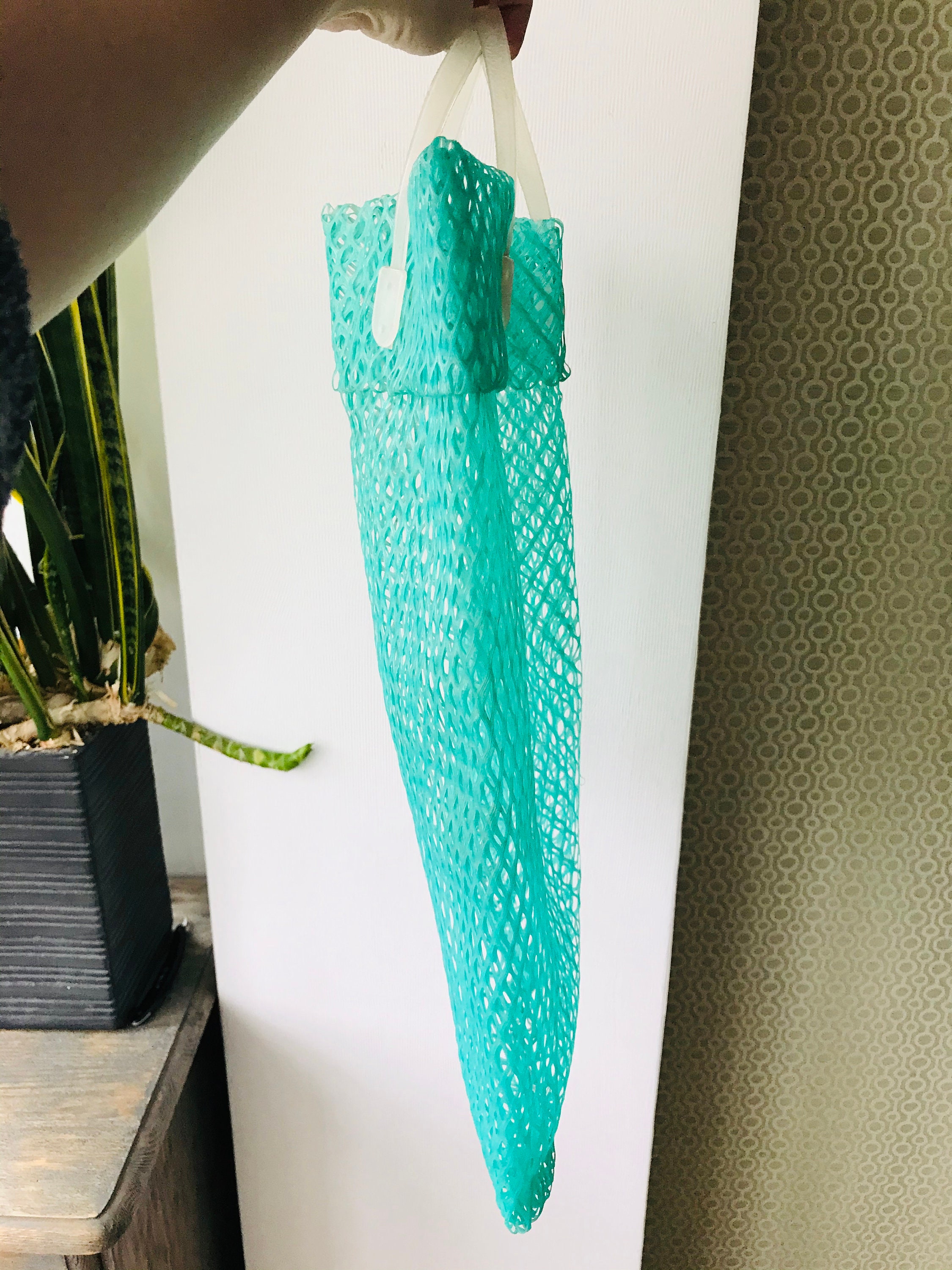 Vintage Green Plastic Mesh Bag Shopping Bag Tote Bag Summer Etsy