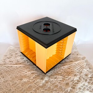 Vintage plastic cassette tape holder Black red cassette tape display rack box Cassette display storage Music rotating cassette deck