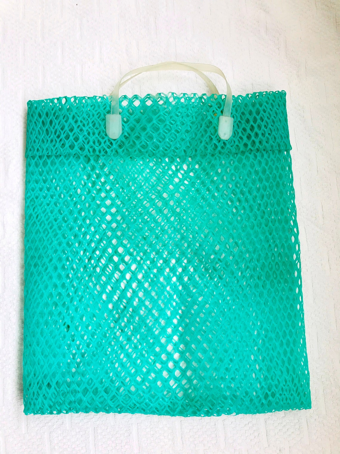 Vintage Green Plastic Mesh Bag Shopping Bag Tote Bag Summer Etsy