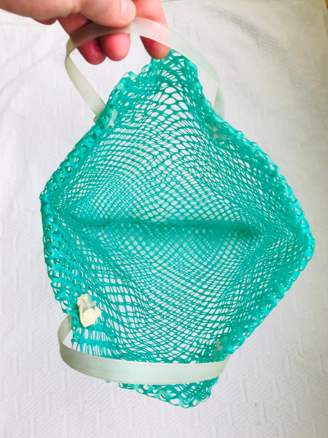 Vintage Green Plastic Mesh Bag Shopping Bag Tote Bag Summer Etsy