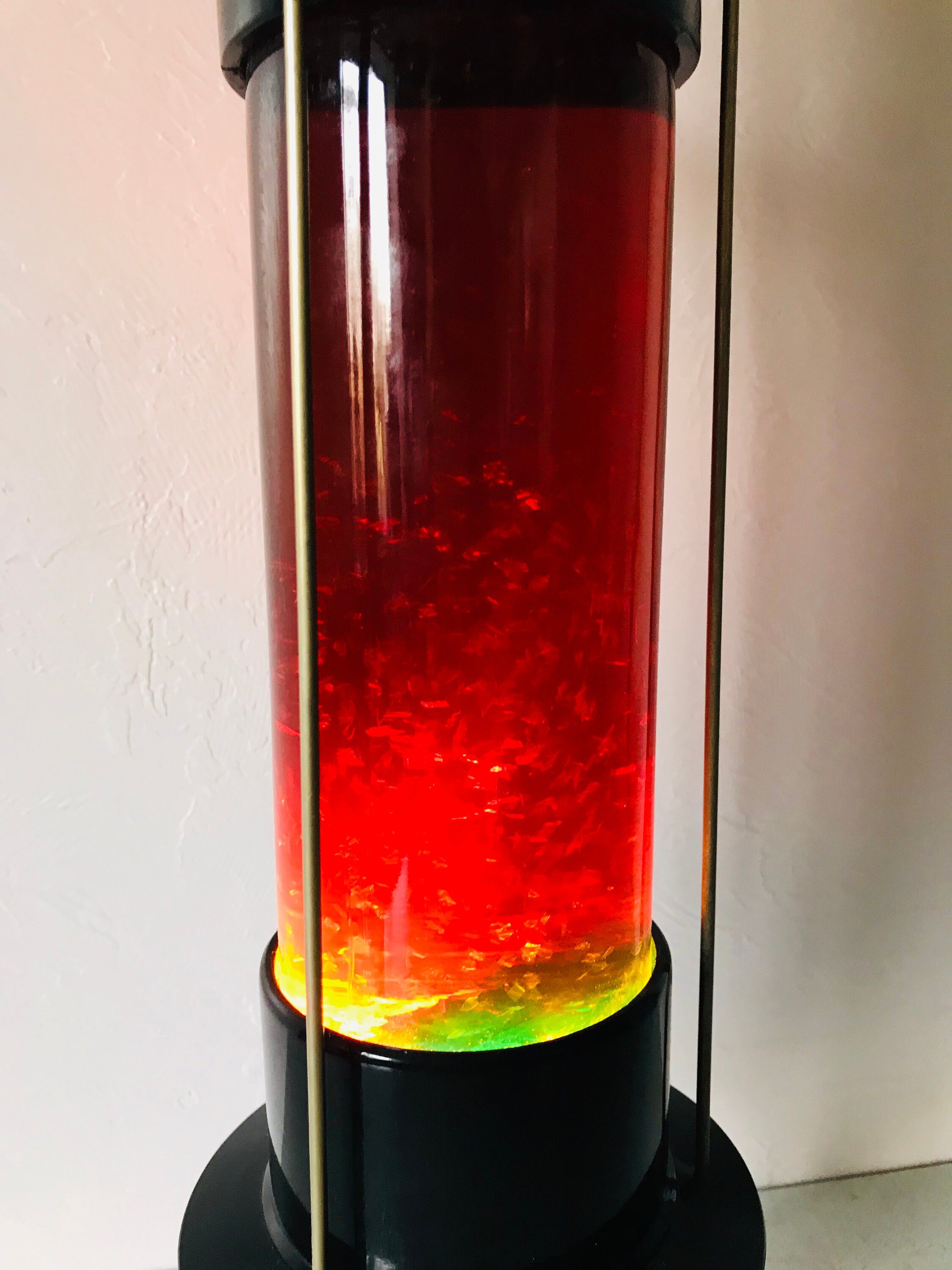 Vintage night light plug in Table bedside lamp Metal glass Etsy