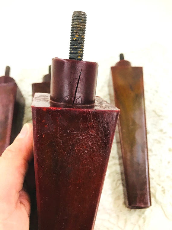 4 Vintage Plastic Furniture Legs Old Brown Tapered Legs Furniture Parts Mid Century Style Furniture Replacement Legs Sofas Armchair Couch Etsy UK