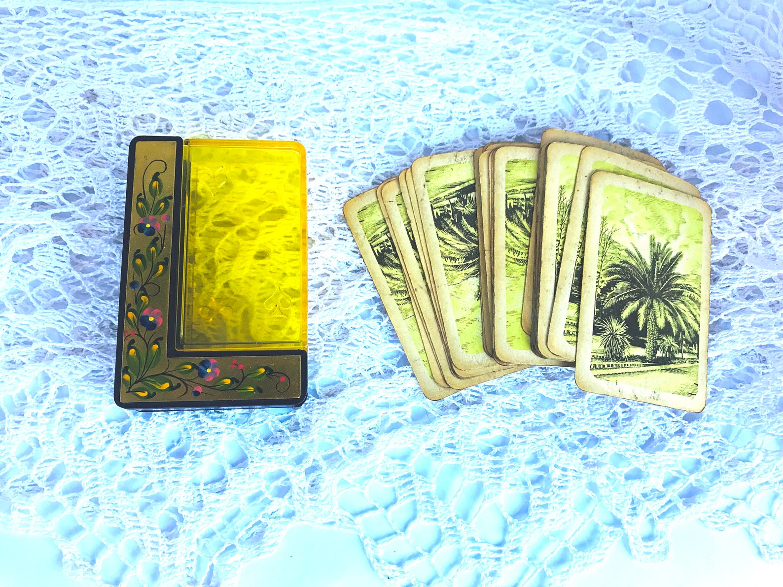 Vintage Playing Cards Plastic Case Playing Card Box Cover for Etsy