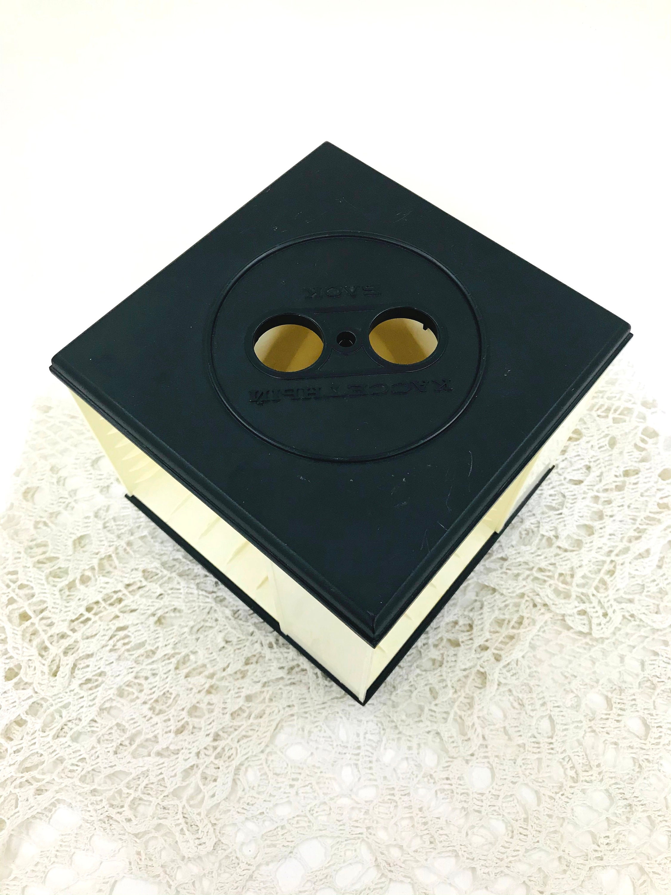 Vintage plastic cassette tape holder White black cassette tape Etsy