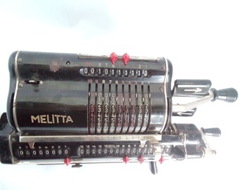 Free shipping Mechanical calculator MELITTA VI/16 Vintage Vintage adding machine Machine calculator Vintage office supply