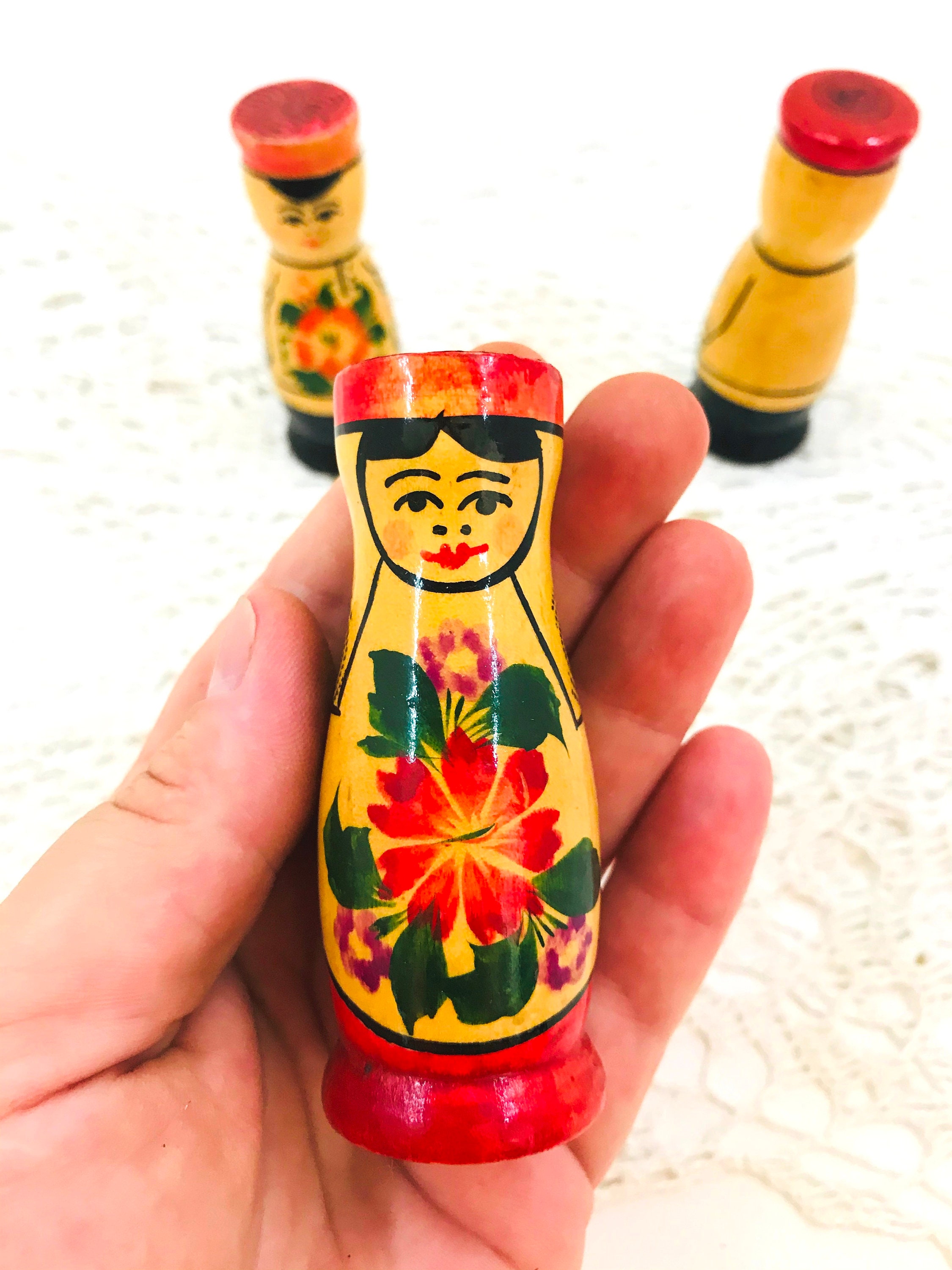 Vintage Wooden Figurine of Folk Art Hand Painted Hand Carved Etsy