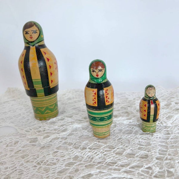 Matryoshka russe babushka Poupée gigogne en bois Poupées gigognes 3 pcs Babushka en bois Matryoshka poupée 3 poupées en 1