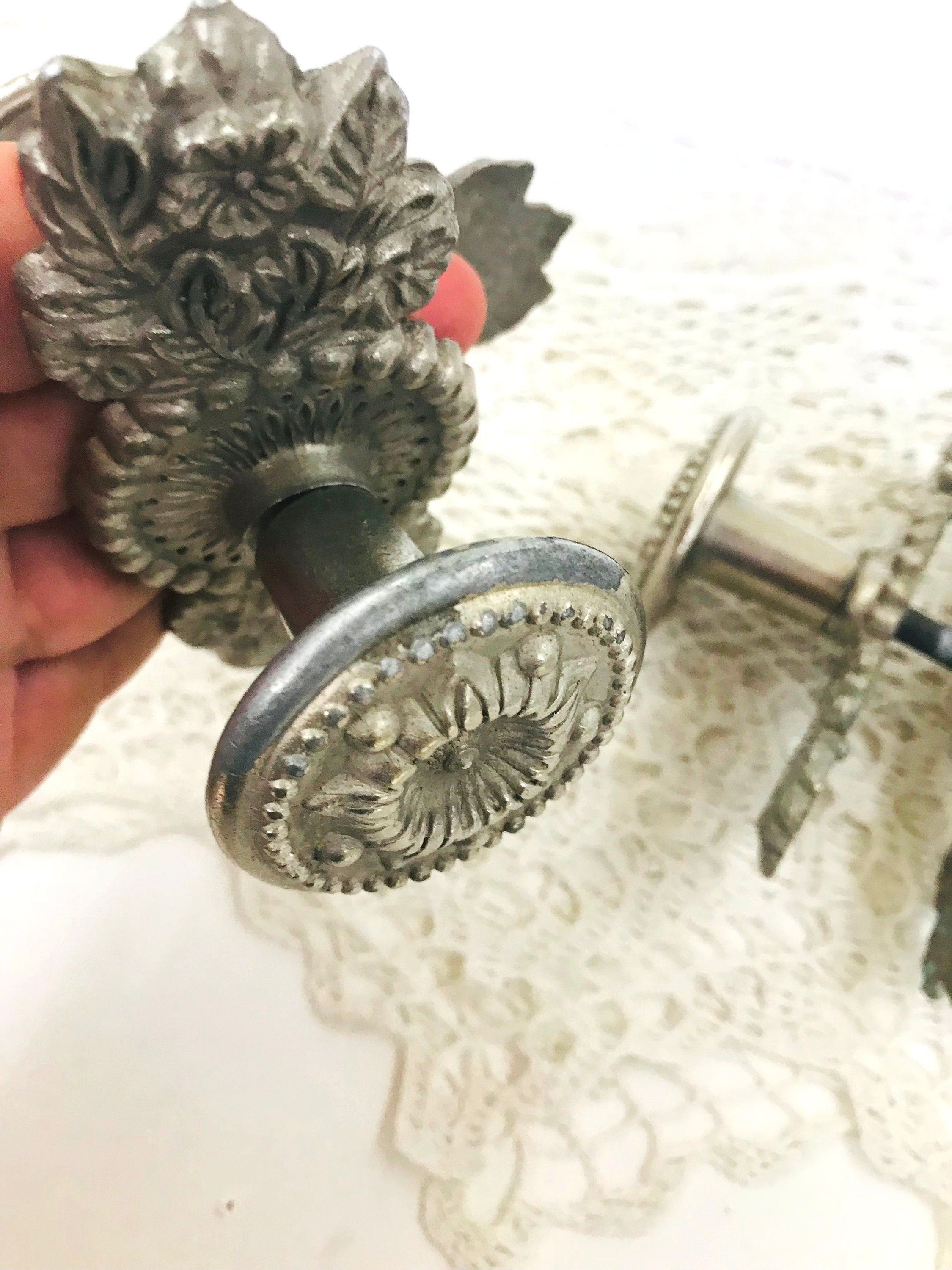 Vintage door knobs plate Interior doors Grey door knob hook Etsy