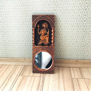 Vintage Woman Mirror: Bronze Painted Plastic Frame, Shabby Chic Decor