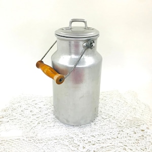 Vintage Aluminum Milk Canister: Rustic Kitchen Decor, USSR 1980s