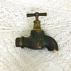 Vintage brass wine water barrel tap faucet with handle Wine cask spigot Solid spigot Barrel valve Barrel faucet Industrial home decor