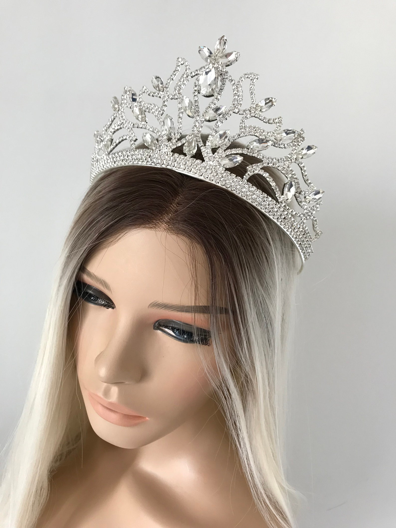 Bridal Tiara Silver Tiara Bridal Crown Crystal Wedding Tiara Etsy