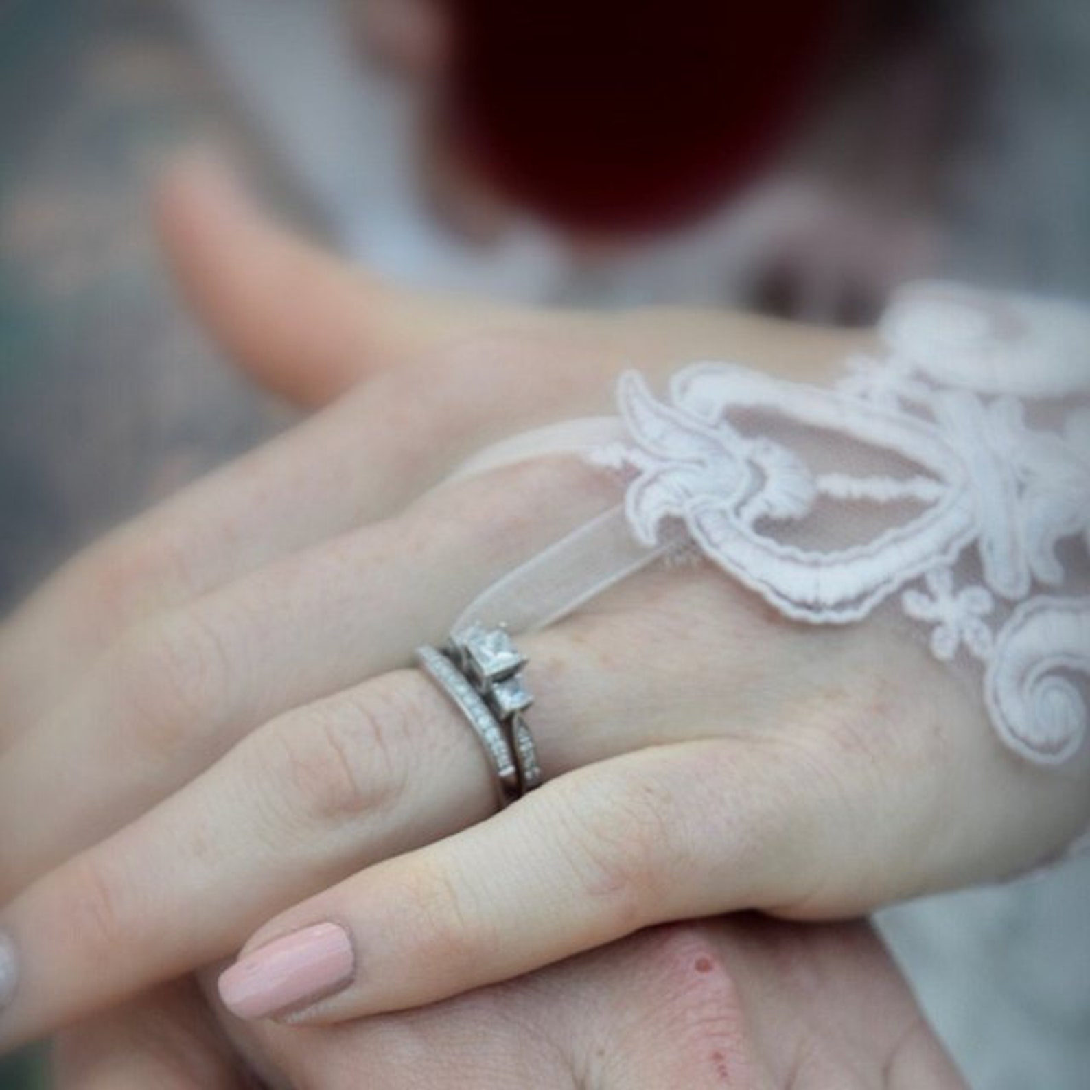 Pale Pink Lace Gloves Wedding Bridal Gloves French Lace Etsy