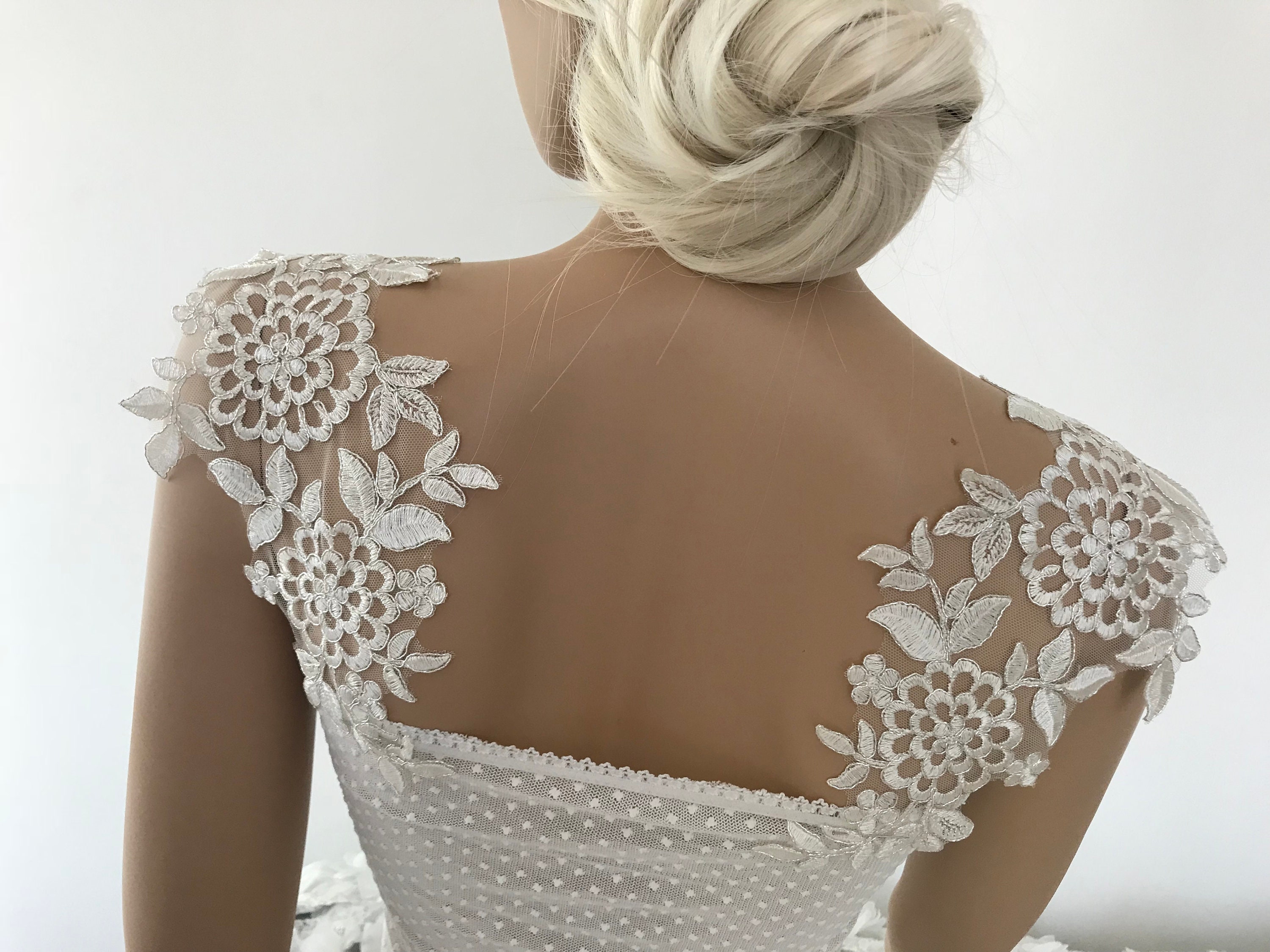 Ivory silver frame Lace Detachable Straps Wedding Dress Straps Etsy