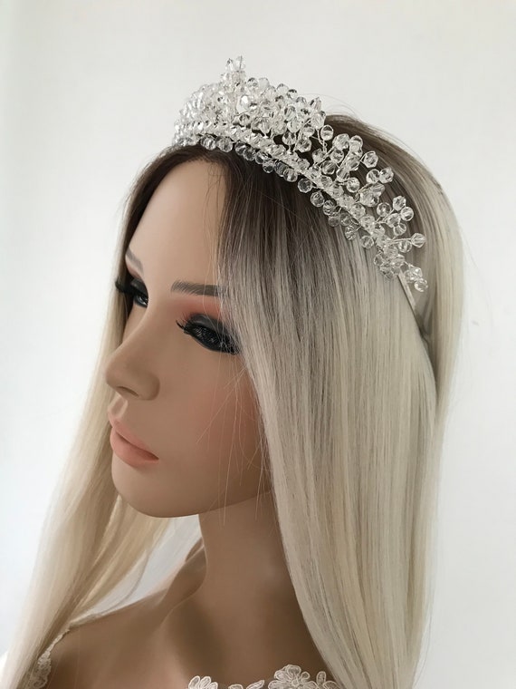 Crystal Bridal Tiara Bridal Hairpiece Bridal Headpiece Wedding Etsy