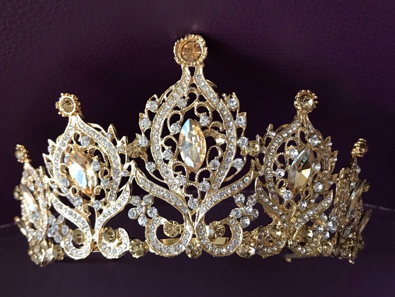 Gold crystal wedding tiara crown tiara bridal tiara crystal Etsy