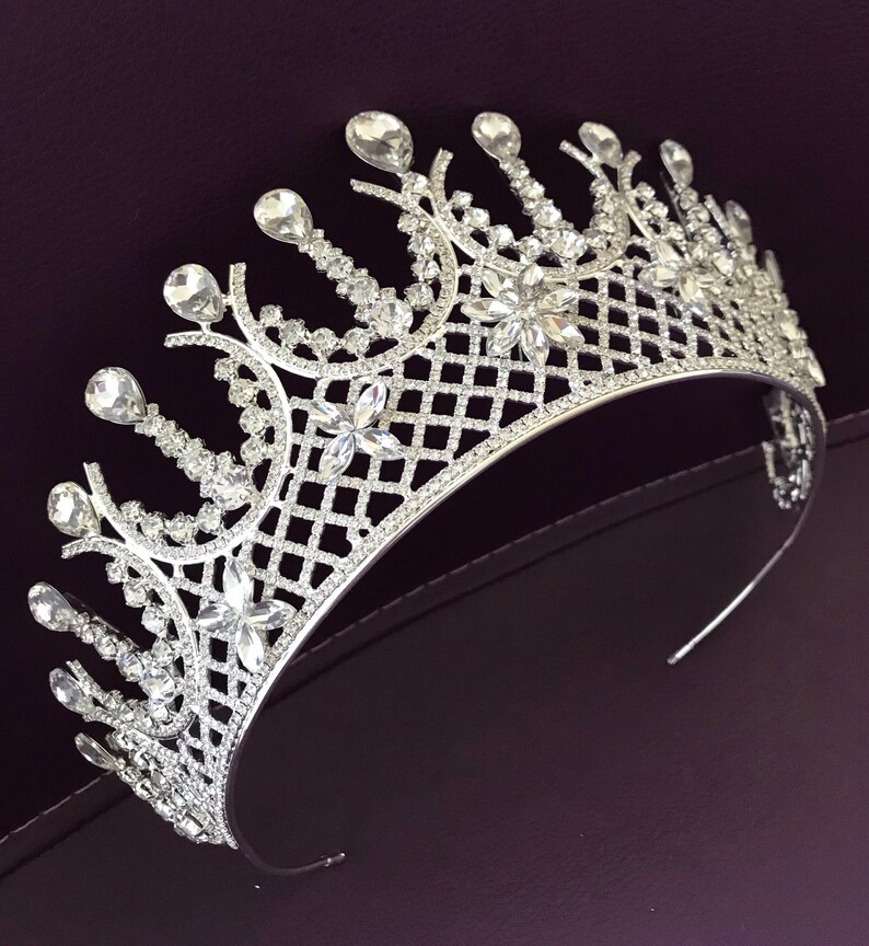 Bridal Tiara Silver Tiara Bridal Crown Crystal Wedding Tiara Etsy