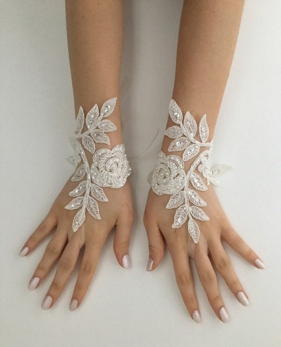 2019 Women/'s Lady Ivory Lace Wedding Gloves Wedding Bridal Party Gloves Mittens