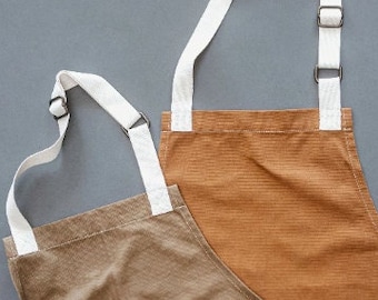 2 Pack, Minimalist Apron → Free Embroidery - Couples Aprons, Gifts for Him and Her, Housewarming Present | Couples' Apron