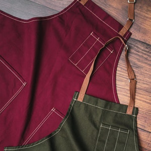 Workshop Apron → Christmas, Elegant, Simple and Rustic Apron with Pencil Pockets, using Soft Cotton