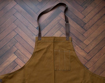 Workshop Apron → Christmas, Elegant, Simple and Rustic Apron with Pencil Pockets, using Soft Cotton, 2 Pack | Made in Canada, Fair Wages