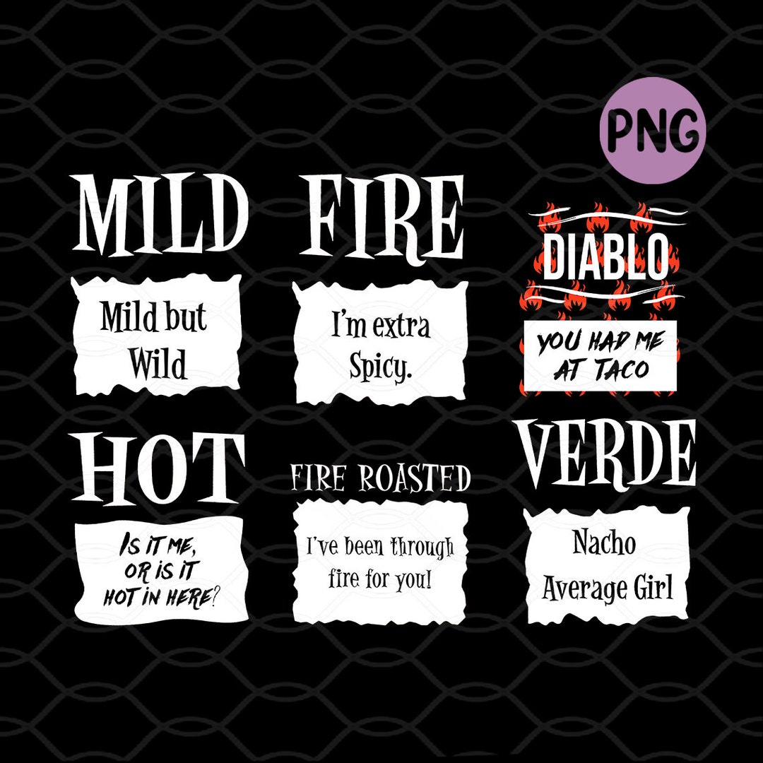 Taco Sauce Png Halloween Hot Sauce Png Hot Sauce Bundle Etsy