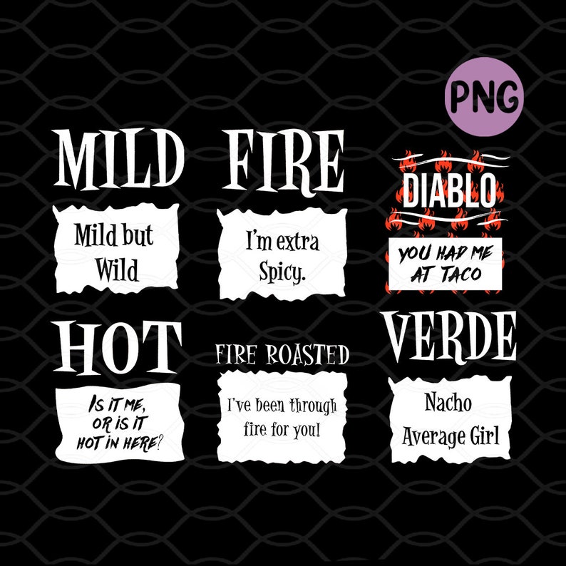 Taco Sauce Png Halloween Hot Sauce Png Hot Sauce Bundle Etsy
