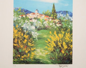 Framed French Artist Marcel Harang, Sur Le Banc (on the Bench