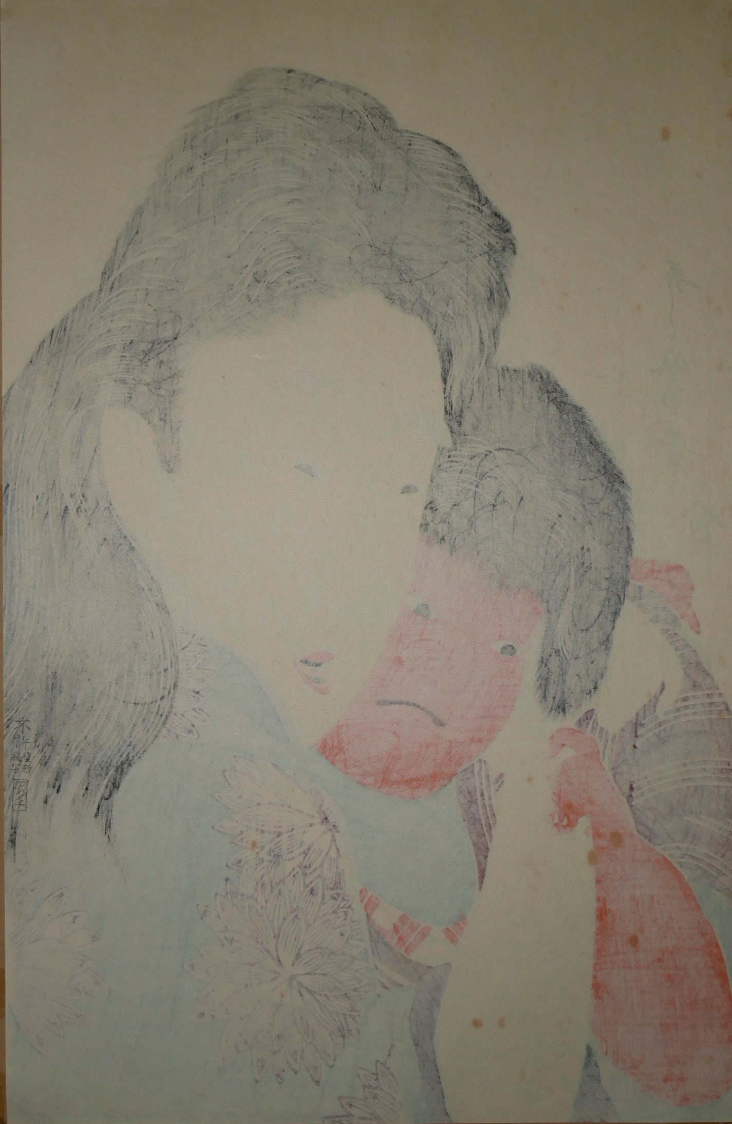 日本の木版画 – 喜多川歌麿 – 山姥と金太郎 – 本物の手作り浮世絵