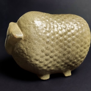 Sheep figurine sculpture by LISA LARSON - Gustavsberg Sweden - stoneware ceramic ORIGINAL signed