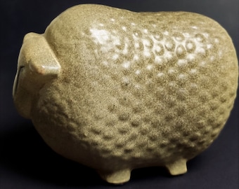 Sheep figurine sculpture by LISA LARSON - Gustavsberg Sweden - stoneware ceramic ORIGINAL signed