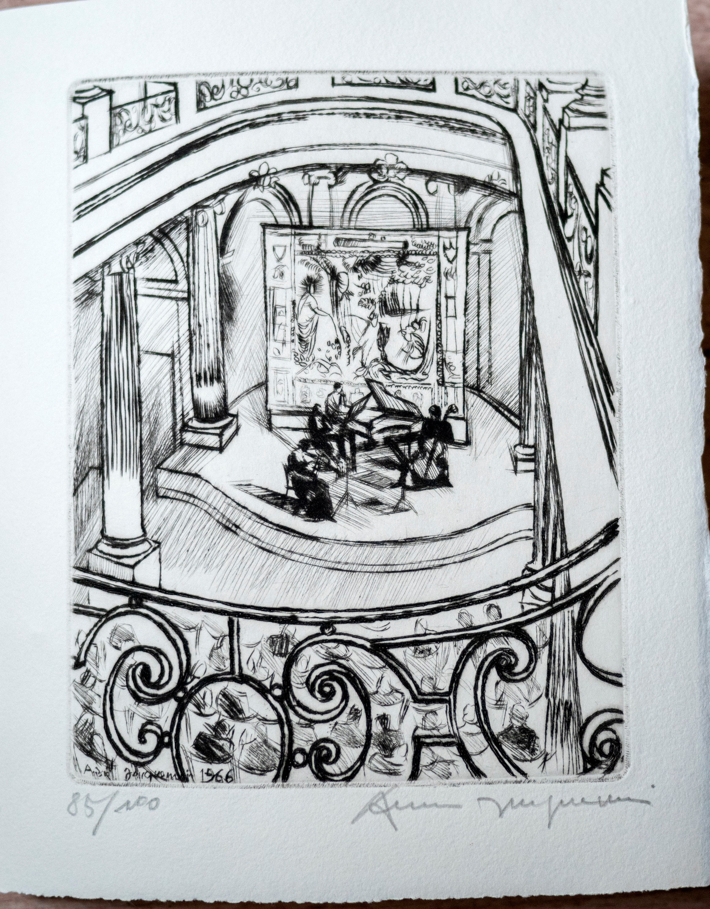 André JACQUEMIN Gravure Pointe sèche signé à la main Etsy.de