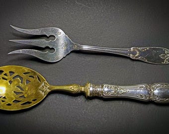 アンティークシルバーカトラリー（ホールマーク付き） – フォーク5本と