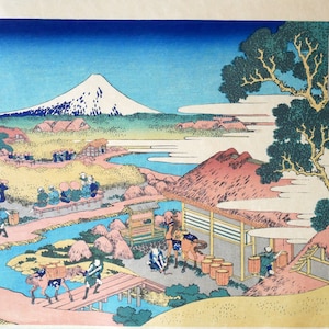 JAPANESE print Katsushika HOKUSAI, 36 views Mount Fuji 44, Ukiyo-e, authentic woodcut